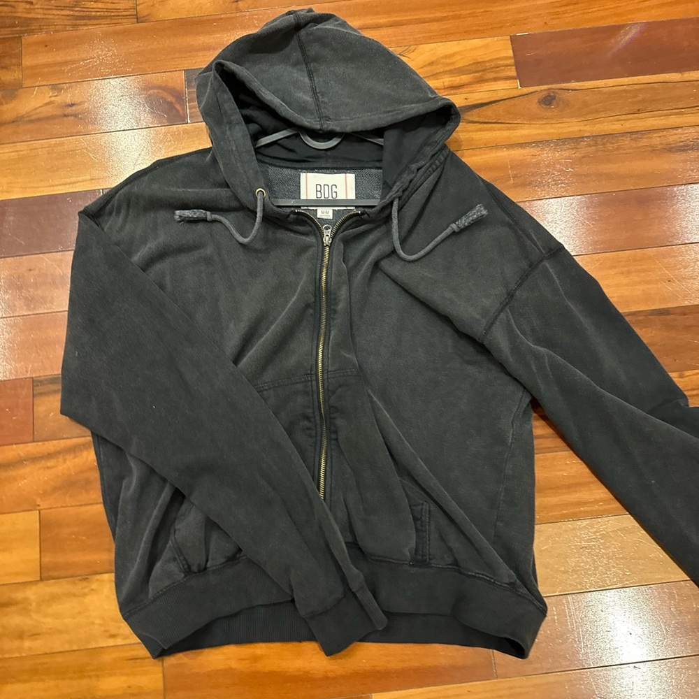 BDG Men's Charcoal Zip-Up Sweater